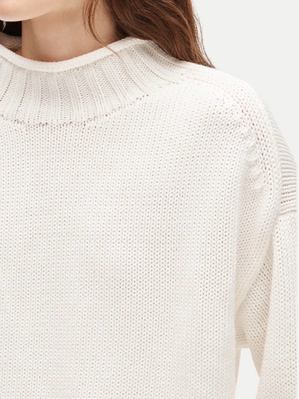NWT J.Crew 2025 Rollneck Cotton Sweater Ivory Size L CM712 - Picture 11 of 15